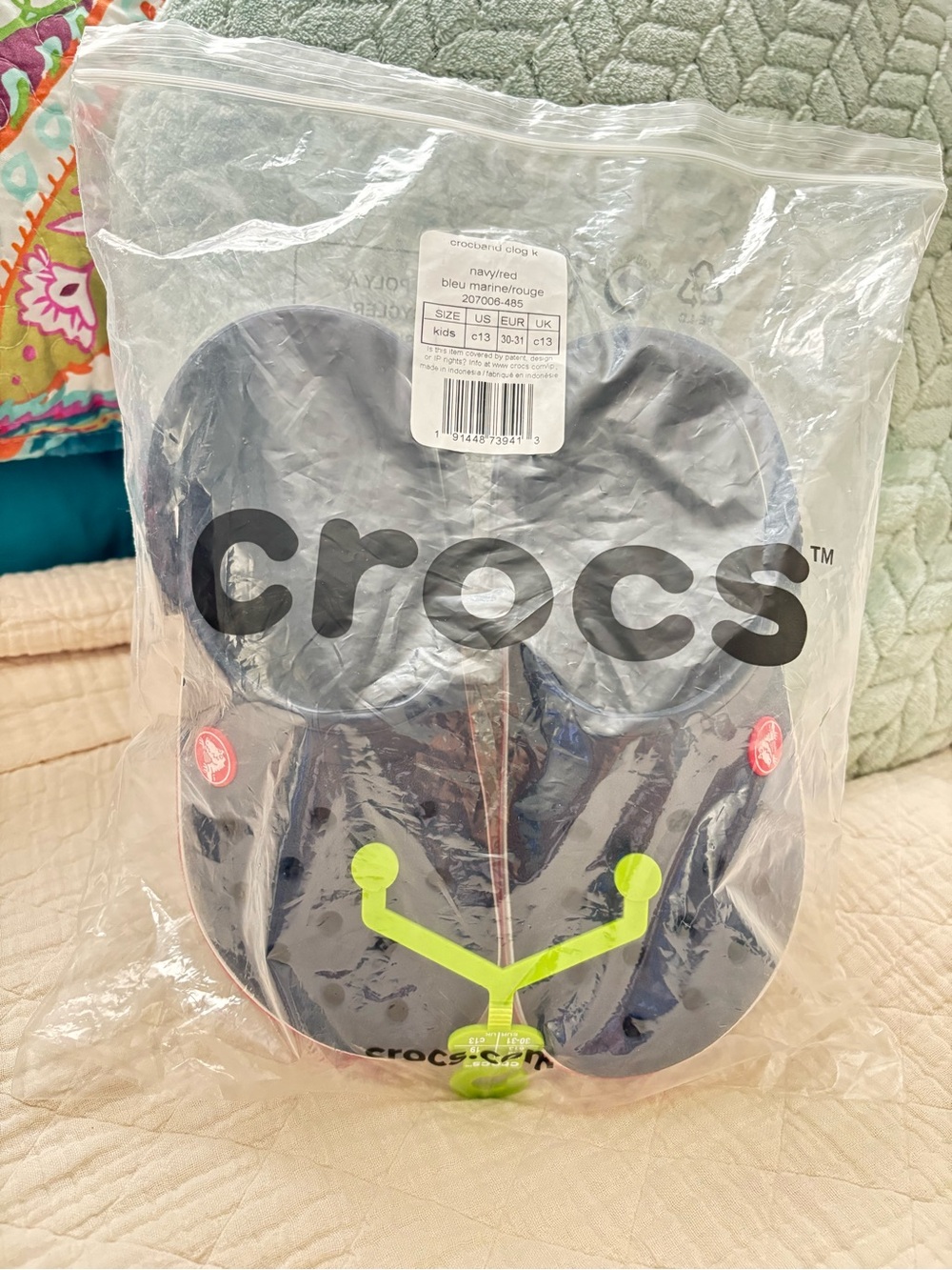 KIDS CROCS NAVY/RED CROCBAND CLOG, size c13